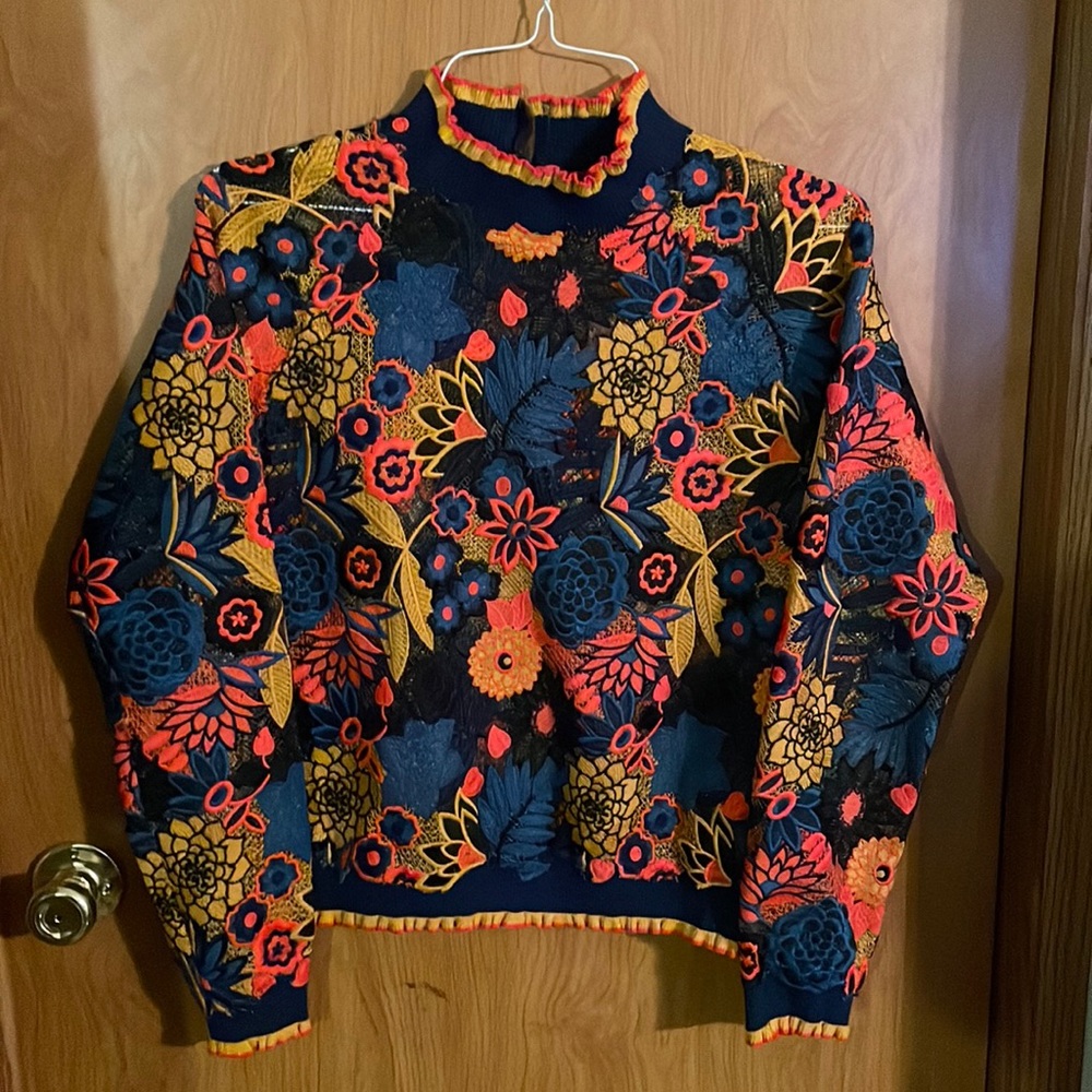 Vivienne Tam floral sweater size M